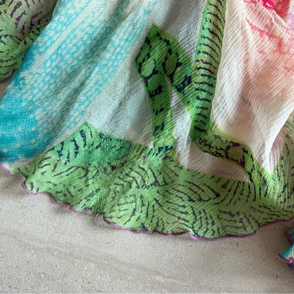 DVF Diane Von Furstenberg Silk Chiffon Silk Overlay Spaghetti Strap Dress Size 4 - Picture 11 of 11